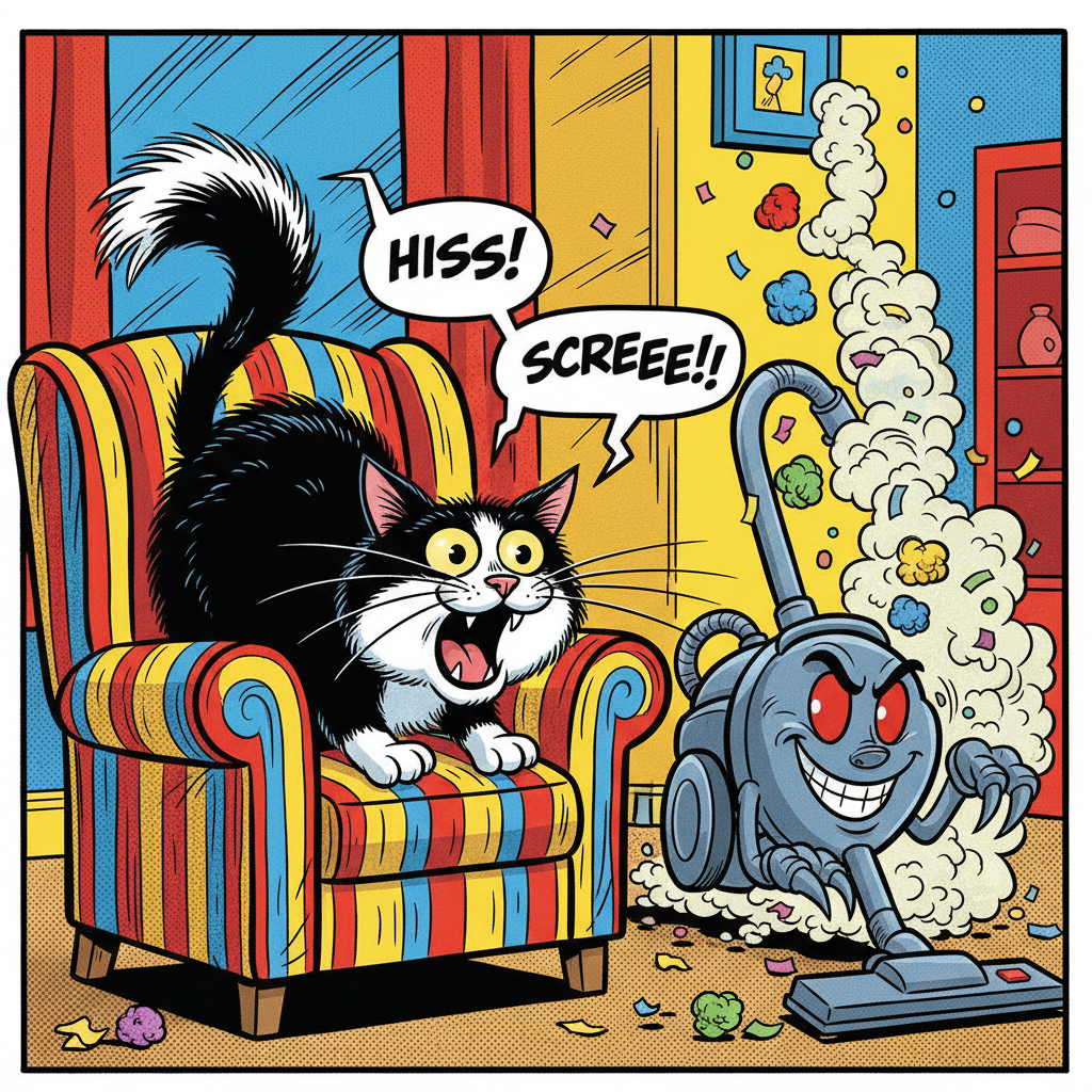 Bucky scared and hiding