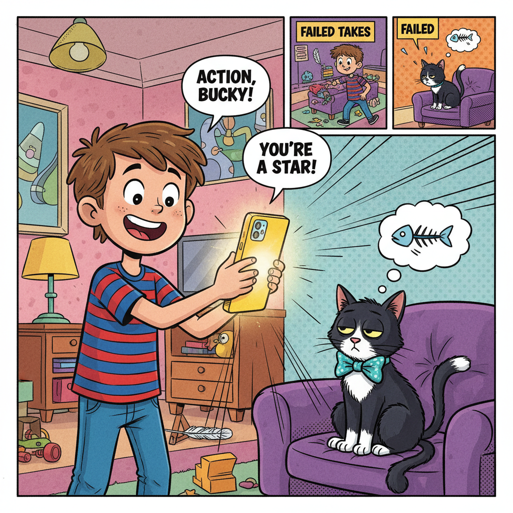 Oliver filming Bucky