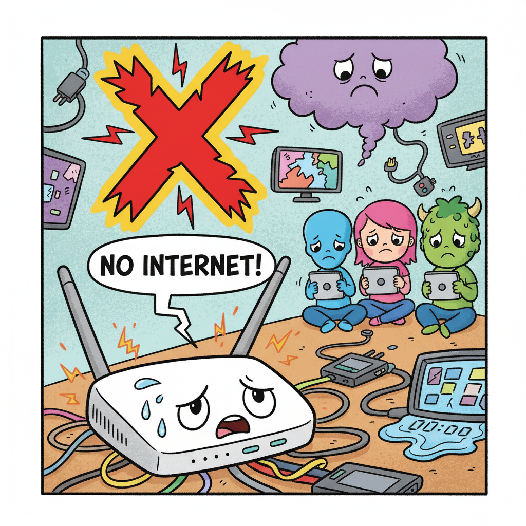 The wifi router showing no signal