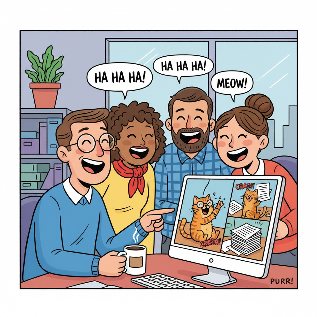 Everyone on Zoom laughing at Bucky